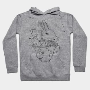 The white Rabbit in a mug Hoodie